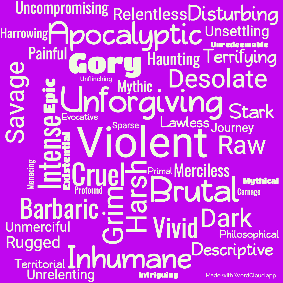 Word Cloud: Blood Meridian Or The Evening Redness In The West