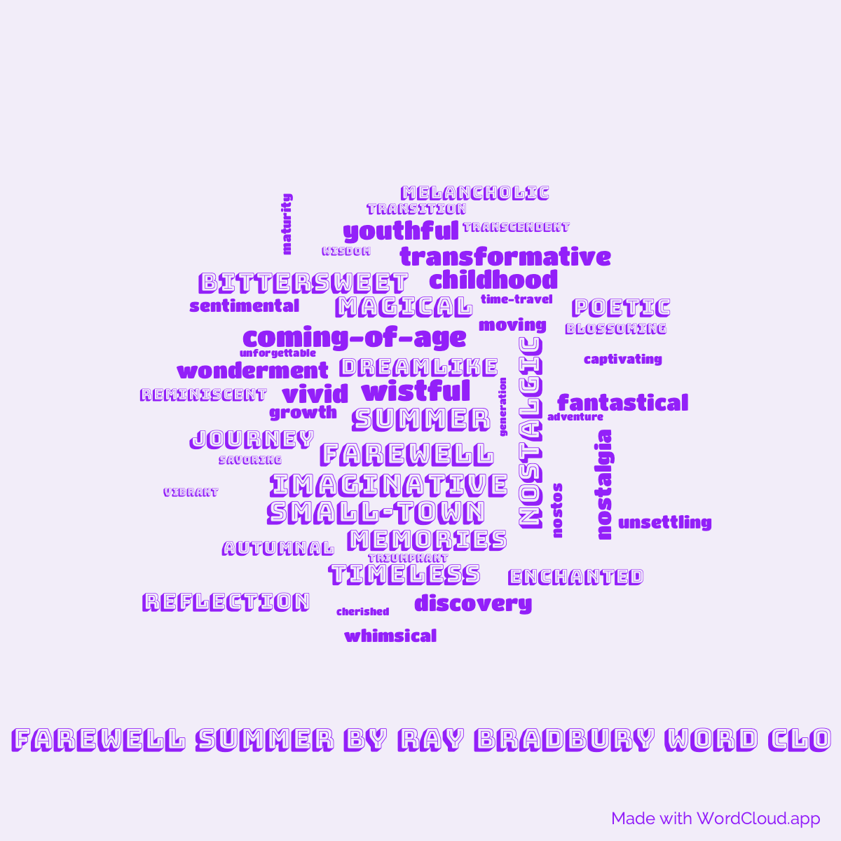 Word Cloud: Farewell Summer