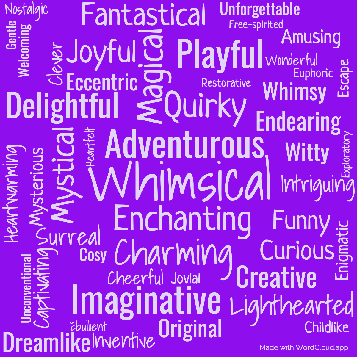 Word cloud of the book Finn Family Moomintroll: A Delightful Adventure for All Ages