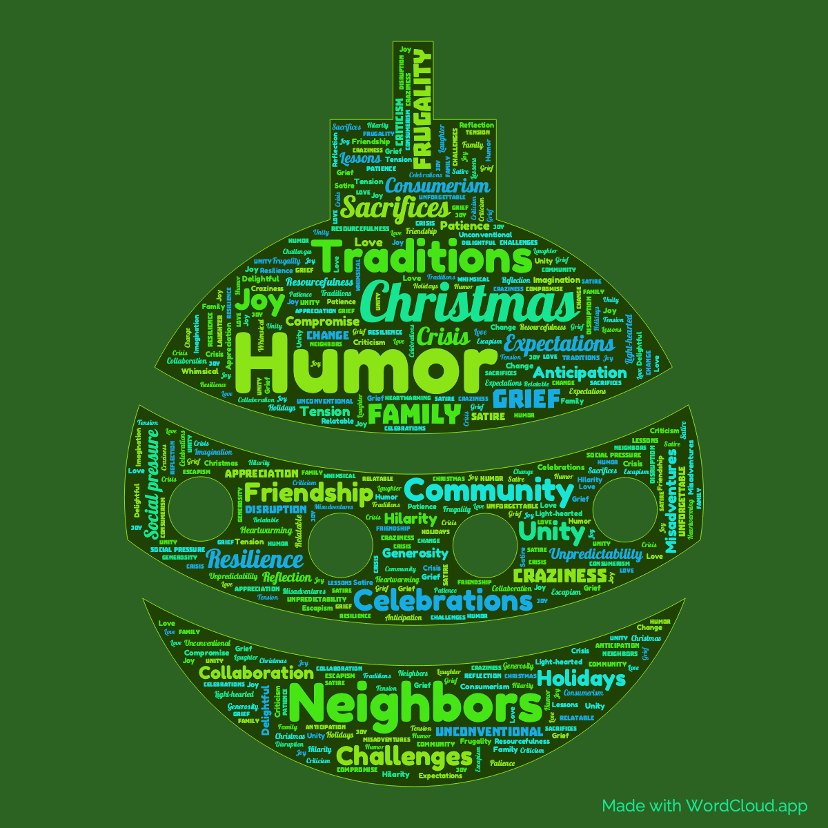 Word Cloud: Skipping Christmas